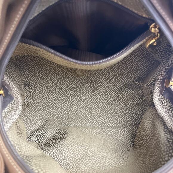 Borbonese Vintage Brown Suede And Leather Clutch Bag Made In Italy - Picture 10 of 10